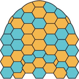 Industry icon: amber and teal honeycomb pattern