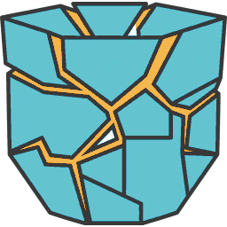Vulnerability icon: open teal gem with a visible amber seam